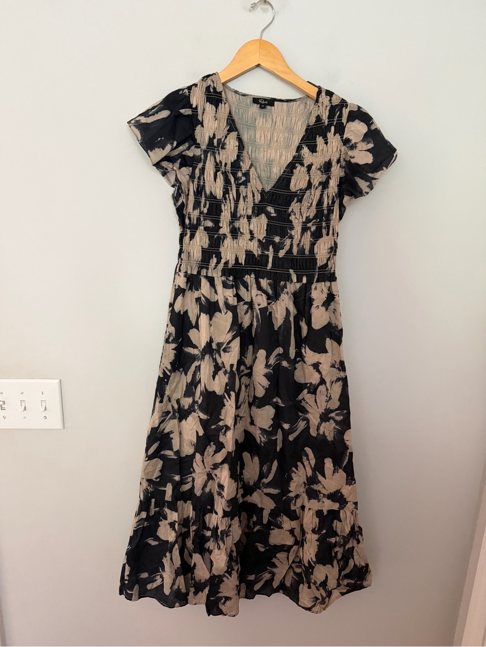 Rails Clementine Midi Dress Charcoal Lily Size Medium